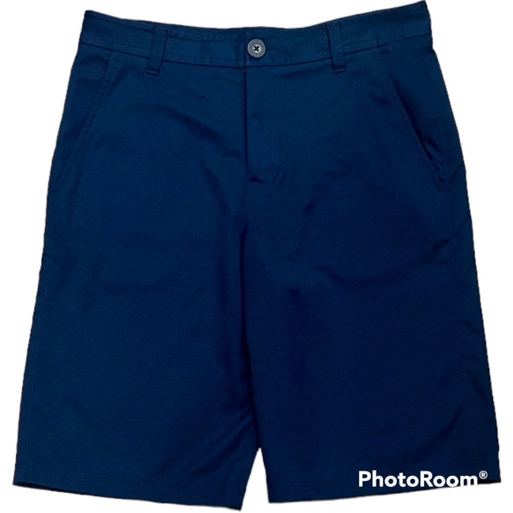 Boys Youth XL size 16 Navy Blue Dri-Fit Under Armour Match Golf Dress Shorts